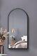 Mirroroutlet Large Black Metal Framed Arched Wall Mirror 31 X 16 80x40cm
