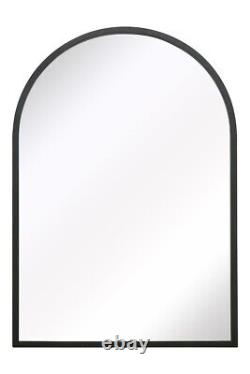 Mirroroutlet Large Black Metal Framed Arched Wall Mirror 39 X 27 100x70cm