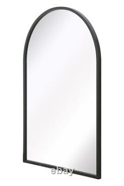 Mirroroutlet Large Black Metal Framed Arched Wall Mirror 47 X 31 120x80cm
