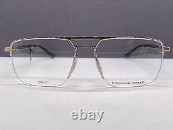 Porsche glasses men's gold t titanium black large XL rectangular P 898 NP 430