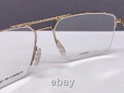 Porsche glasses men's gold t titanium black large XL rectangular P 898 NP 430