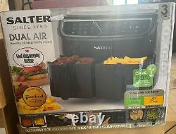 Salter Dual Air Fryer Large Double 8.2L With 12 Cooking Functions BRAND NEW