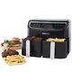 Salter Dual Air Fryer Large Double Basket 8.2l With 12 Cooking Functions & Timer