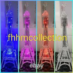 Stunning Large Eiffel Tower Floor Table Lamp 90cm Colour Changing Silver Decor