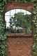 The Arcus New Extra Large Black Arched Garden Mirror 39x39 100x100cm