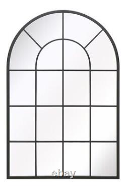 The Arcus New Extra Large Black Arched Garden Mirror 47x31 120x80cm