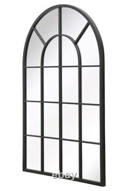 The Arcus New Extra Large Black Arched Garden Mirror 47x31 120x80cm