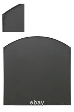 The Arcus New Extra Large Black Arched Window Mirror 39x39 100x100cm