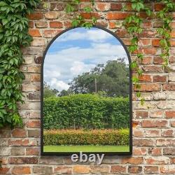The Arcus New Extra Large Black Framed Arched Garden Mirror 39 X 27 100 x
