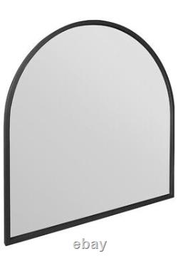The Arcus New Extra Large Black Framed Arched Garden Mirror 39 X 39 100 x