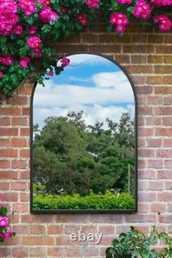 The Arcus New Extra Large Black Framed Arched Garden Mirror 47 X 31 120 x