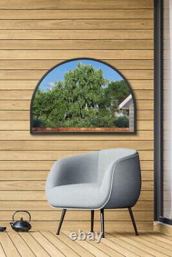 The Arcus New Extra Large Black Framed Arched Garden Mirror 49 X 35 125 x