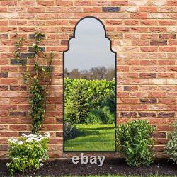 The Arcus New Extra Large Black Framed Arched Garden Mirror 71x 28 180x70cm