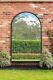 The Arcus New Extra Large Black Framed Arched Garden Mirror 75 X 47 190x1