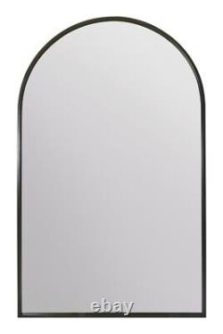 The Arcus New Extra Large Black Framed Arched Garden Mirror 75 x 47 190x1