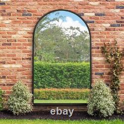 The Arcus New Extra Large Black Framed Arched Garden Mirror 75 x 47 190x1