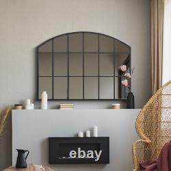 The Arcus New Extra Large Black Framed Arched Mirror 35 X 26 90 x 65cm