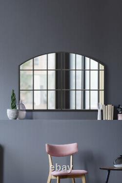 The Arcus New Extra Large Black Framed Arched Mirror 43 X 29 110 x 75cm
