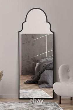 The Arcus New Extra Large Black Framed Arched Mirror 71 X 28 180 x 70cm