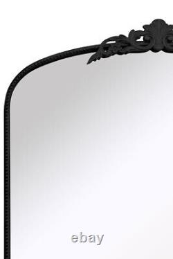 The Crown New Large Black Metal Frame Arch Mirror with Crown 68 x38 174x96cm