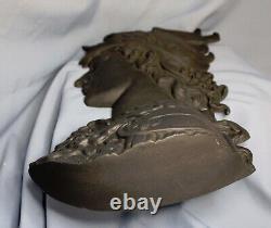 Vintage Cast Aluminum Classical Greek God Warrior Large Wall Plaque