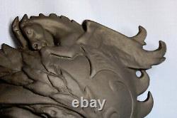 Vintage Cast Aluminum Classical Greek God Warrior Large Wall Plaque