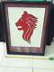 Vintage Large Aluminium Pub Inn Sign The Red Lion Retro Style In Black Frame-2