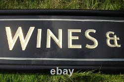 Vintage WINES & SPIRITS Gold Block Antique Style Pub Sign Beer Mancave Home Bar