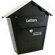 Waterproof Outside Wall Mounted Steel Lockable Mail Box Post Letter Box Black