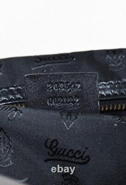 Women's Gucci Black Leather Large Jockey Shoulder Bag Genuine