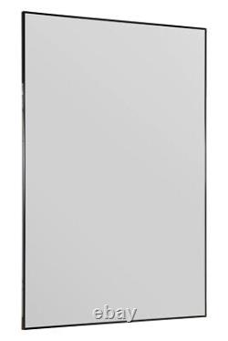 3 x Grandes miroirs de mur Manhattan noirs avec cadre en aluminium 92x61.5cm