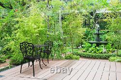 Ensemble bistro en aluminium Homeology BANGUI pour jardin et patio avec table et 2 chaises