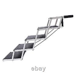 Escalier pour chien portable pliable en aluminium noir antidérapant avec rampe
