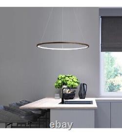 Grand lustre moderne de 60 cm avec lampe suspendue LED pour restaurant salle à manger cercle anneau
