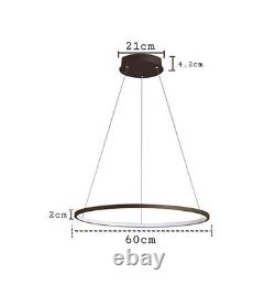 Grand lustre moderne de 60 cm avec lampe suspendue LED pour restaurant salle à manger cercle anneau