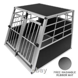 Grande boîte de transport en aluminium pour animaux de compagnie cage caisse de transport de voiture pour chien chat trapézoïdale