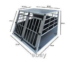 Grande boîte de transport en aluminium pour animaux de compagnie cage caisse de transport de voiture pour chien chat trapézoïdale