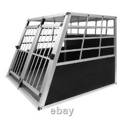 Grande boîte de transport en aluminium pour animaux de compagnie cage caisse de transport de voiture pour chien chat trapézoïdale