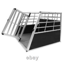 Grande boîte de transport en aluminium pour animaux de compagnie cage caisse de transport de voiture pour chien chat trapézoïdale