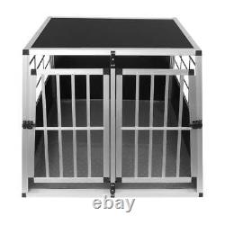 Grande boîte de transport en aluminium pour animaux de compagnie cage caisse de transport de voiture pour chien chat trapézoïdale