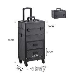 Grande valise à roulettes pour maquillage, coiffeuse mobile avec tiroir, Royaume-Uni
