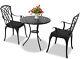 "homeology Oshowa Luxueuse Grande Table & 2 Chaises Avec Coussins Noirs"