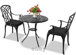 'Homeology OSHOWA Luxueuse Grande Table & 2 Chaises avec Coussins Noirs'