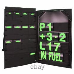 Kit de panneau de stand en aluminium noir de grande taille BG Racing - Numéros verts et sac