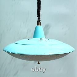 Lampe de salle à manger de cuisine de plafond de pendentif bleu ciel de l'Italie Niba de 1960 de cru