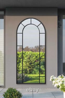 Le miroir de jardin arqué Arcus New Extra Large à cadre noir 75 X 33 190x85cm