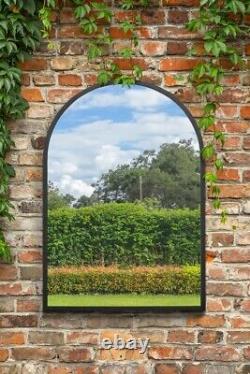 Le nouvel miroir de jardin arqué extra large Arcus avec cadre noir 39 x 27 100 x 70