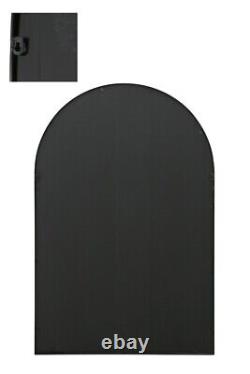 Le nouvel miroir de jardin extra-large Arcus encadré en noir avec arc, 47 x 31 pouces (120 x 80 cm)