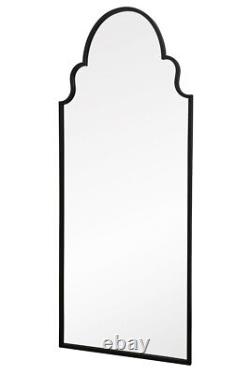 Miroir d'appui/mural arqué encadré noir de grande taille de MirrorOutlet 79 x 33 200 x 85cm