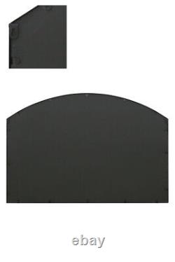 Miroir d'extérieur en arc avec cadre noir de grande taille, 43x29 pouces (110x75 cm)